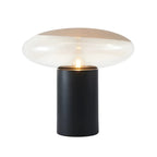 Modern Black Metal Clear Glass Table Lamp for Living Room