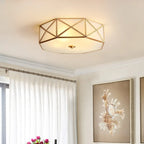 Colonial Glass Flush Mount Ceiling Light for Residential Use