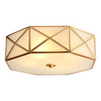 Colonial Glass Flush Mount Ceiling Light for Residential Use
