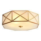 Colonial Glass Flush Mount Ceiling Light for Residential Use