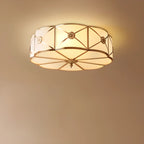 Colonial Glass Flush Mount Ceiling Light for Residential Use