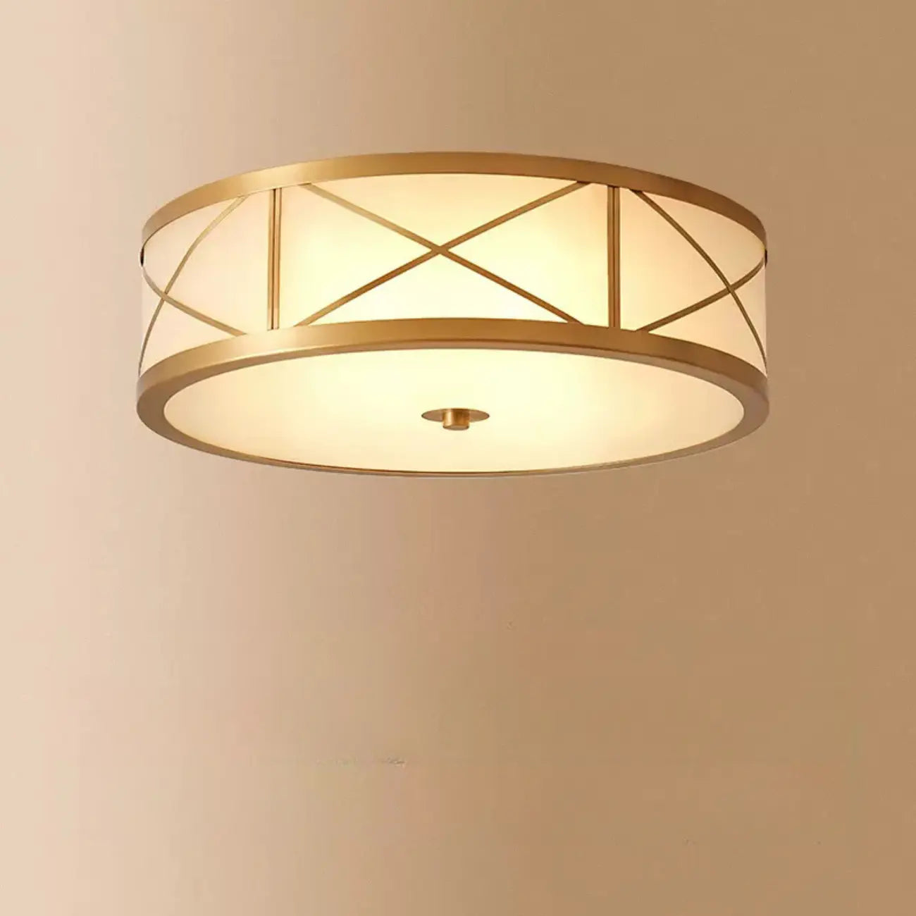 Colonial Glass Flush Mount Ceiling Light for Residential Use