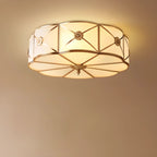 Colonial Glass Flush Mount Ceiling Light for Residential Use