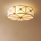 Colonial Glass Flush Mount Ceiling Light for Residential Use