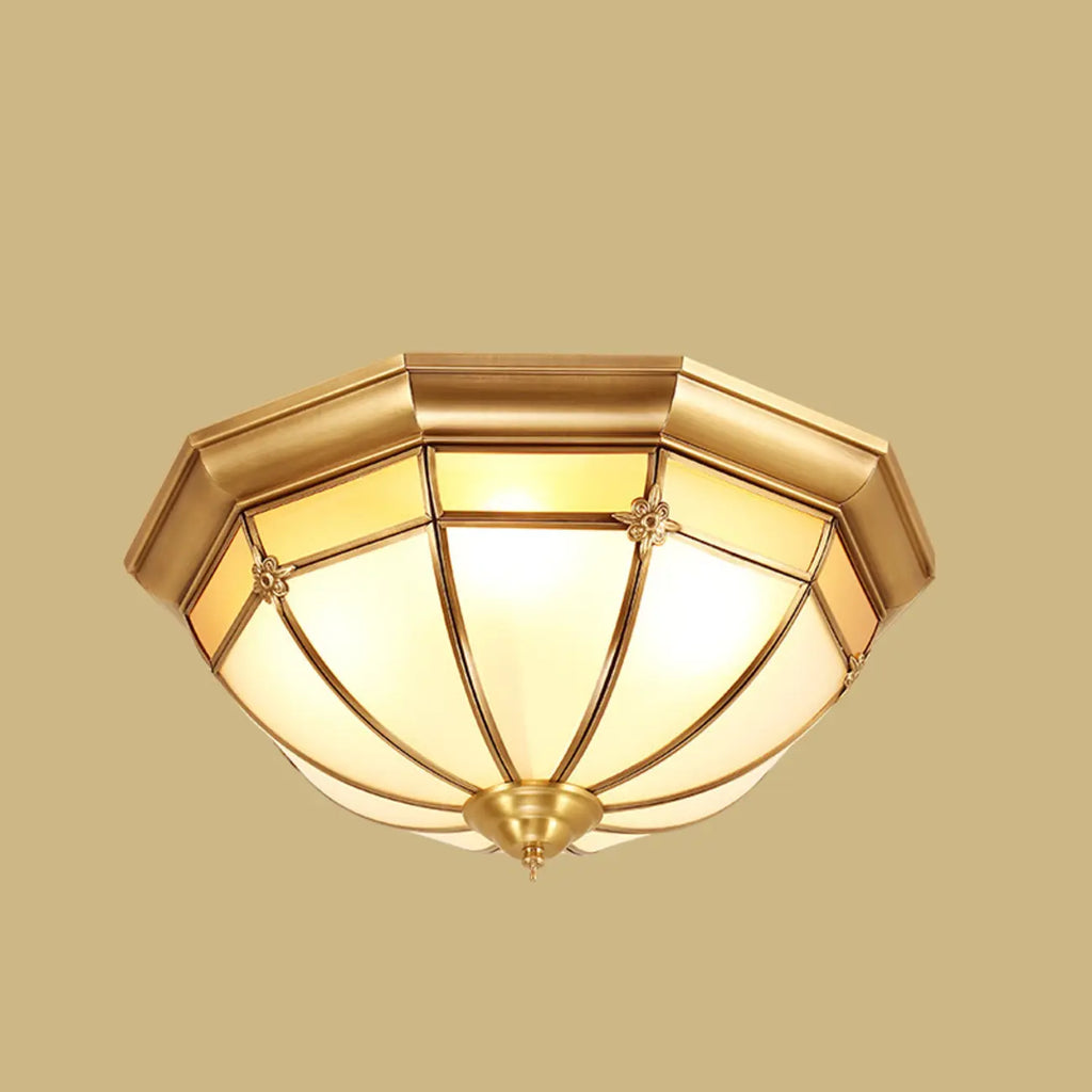 Colonial Glass Flush Mount Ceiling Light for Residential Use