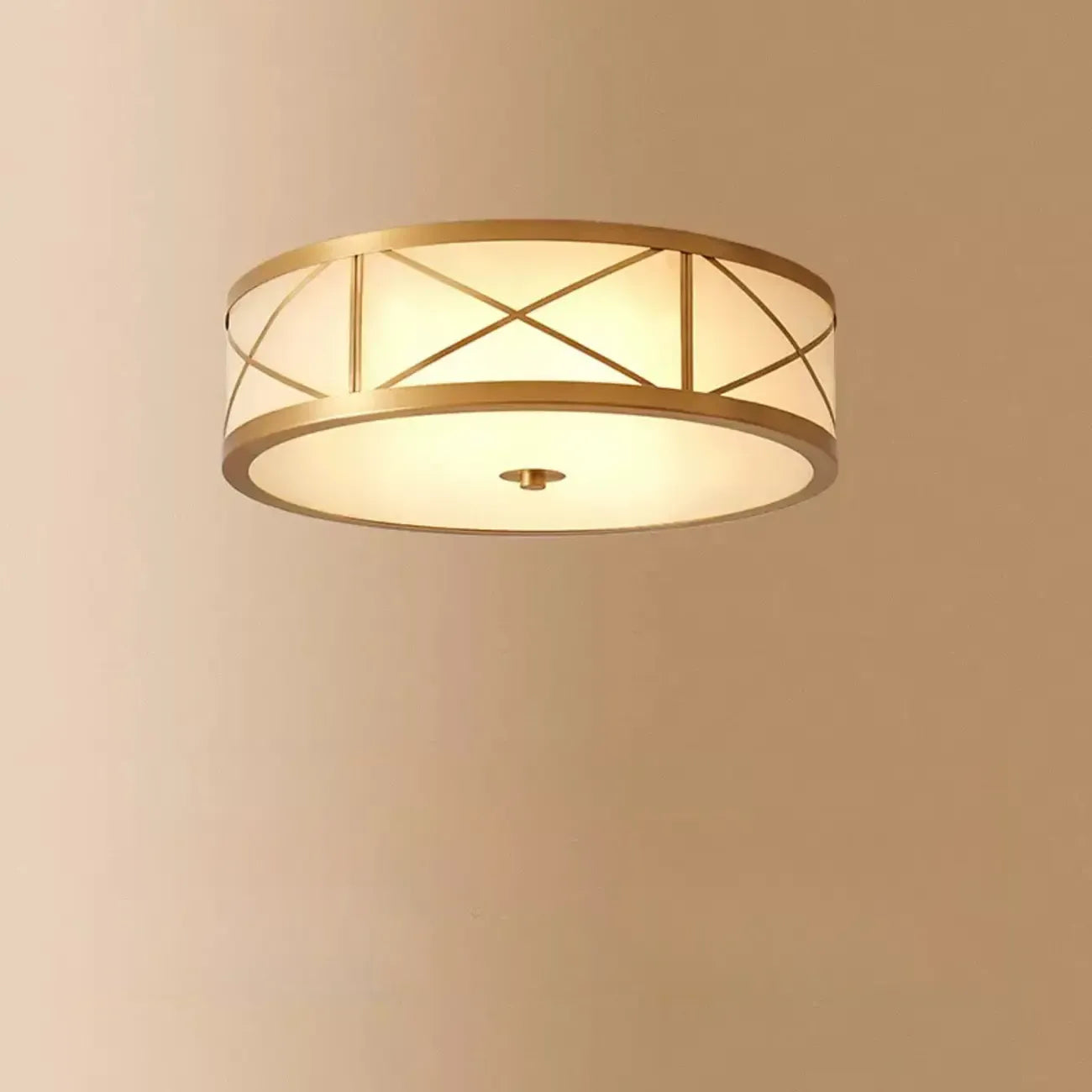 Colonial Glass Flush Mount Ceiling Light for Residential Use