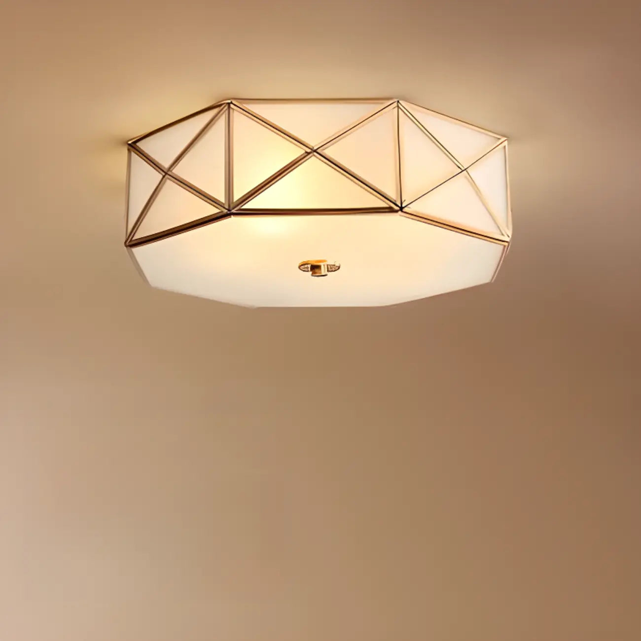 Colonial Glass Flush Mount Ceiling Light for Residential Use