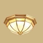 Colonial Glass Flush Mount Ceiling Light for Residential Use
