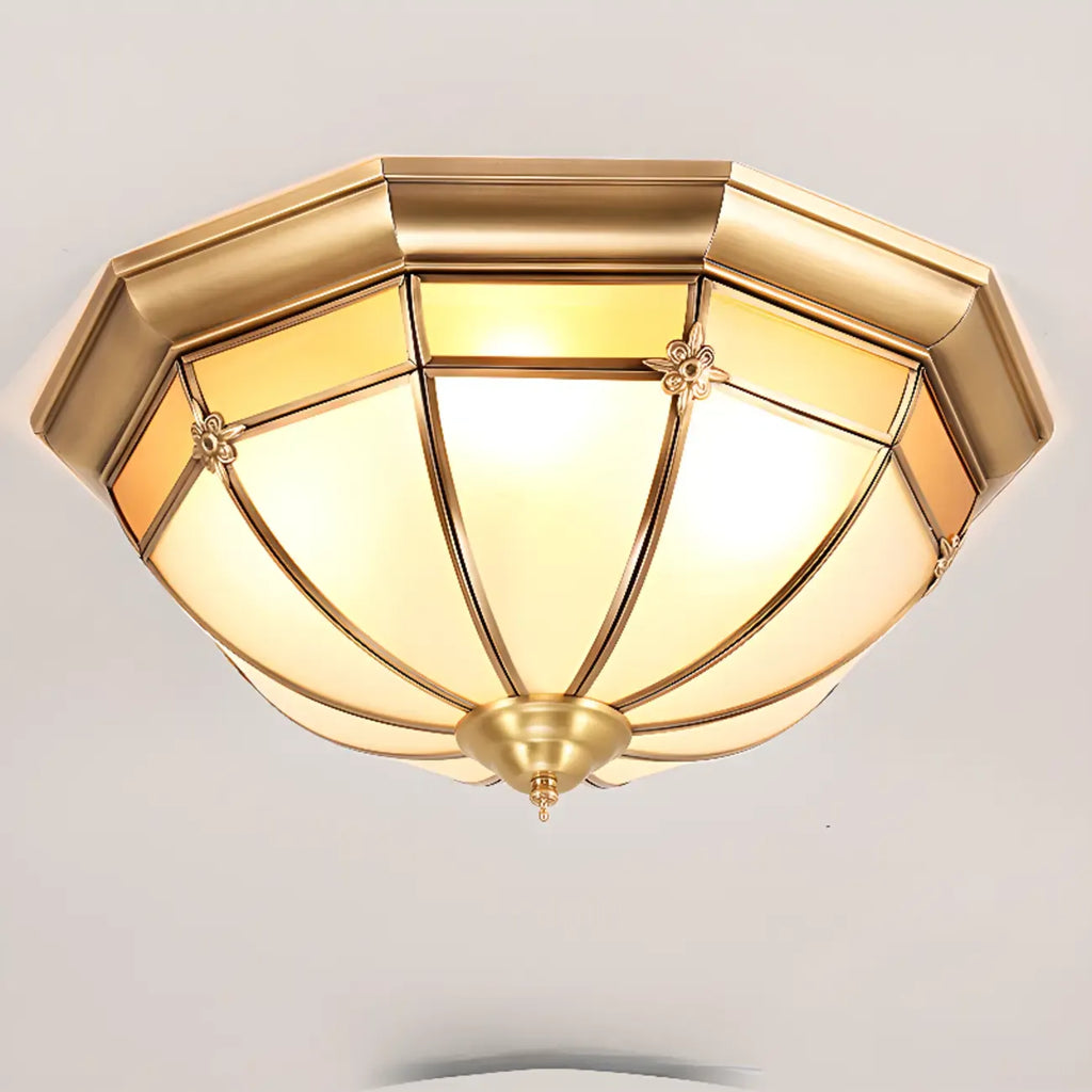 Colonial Glass Flush Mount Ceiling Light for Residential Use