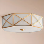 Colonial Glass Flush Mount Ceiling Light for Residential Use