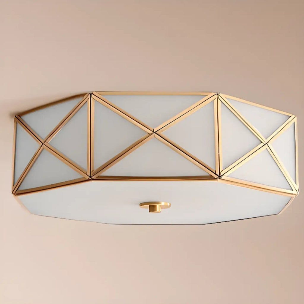 Colonial Glass Flush Mount Ceiling Light for Residential Use