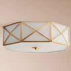 Colonial Glass Flush Mount Ceiling Light for Residential Use