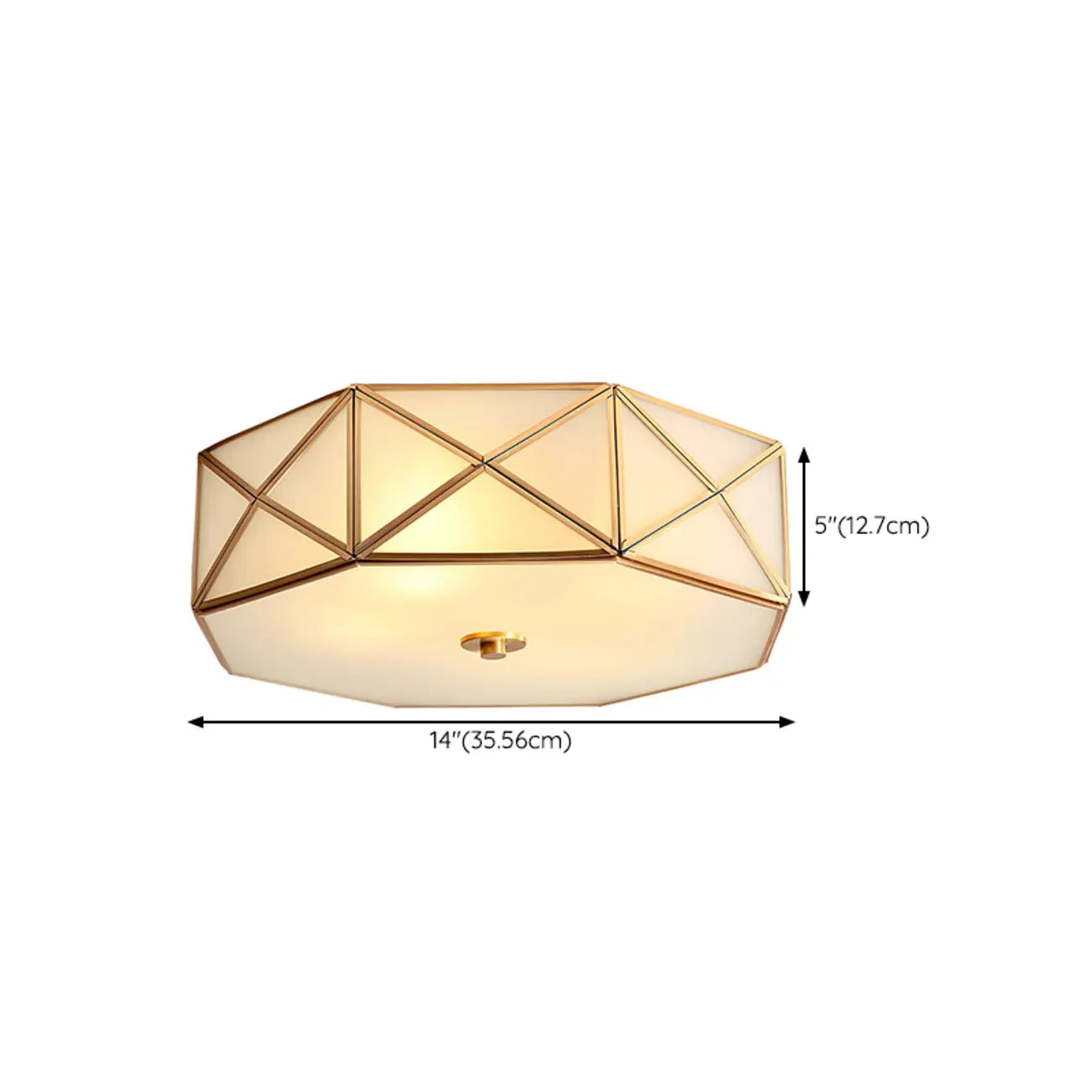 Colonial Glass Flush Mount Ceiling Light for Residential Use