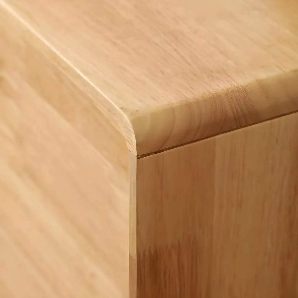 Compact Natural Wood Combo Dresser with Cabinet and Drawers