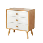 Compact Natural Wood Combo Dresser with Cabinet and Drawers