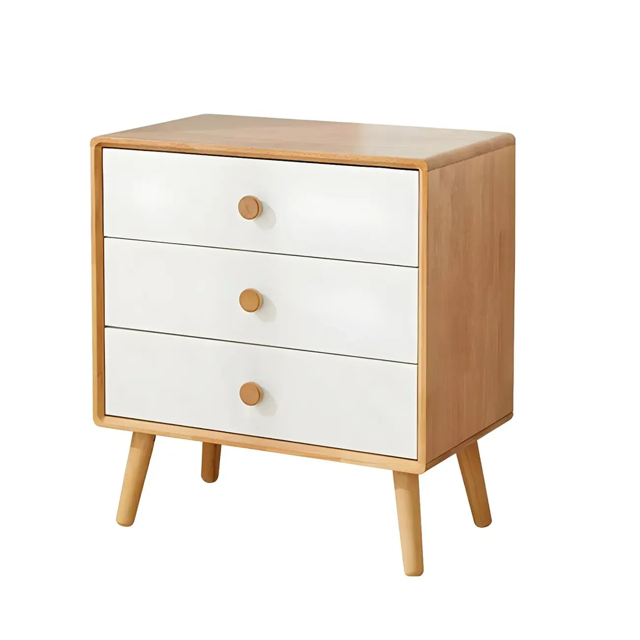 Compact Natural Wood Combo Dresser with Cabinet and Drawers