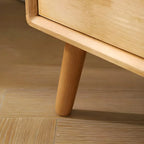 Compact Natural Wood Combo Dresser with Cabinet and Drawers