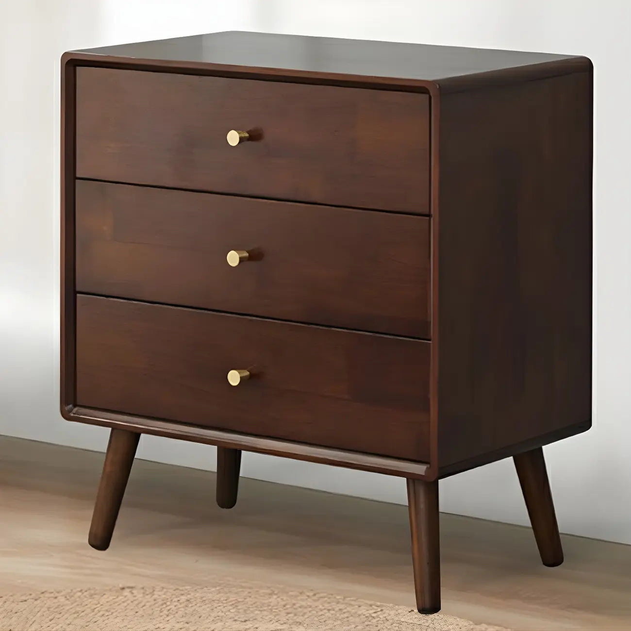 Compact Natural Wood Combo Dresser with Cabinet and Drawers