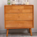 Compact Natural Wood Combo Dresser with Cabinet and Drawers