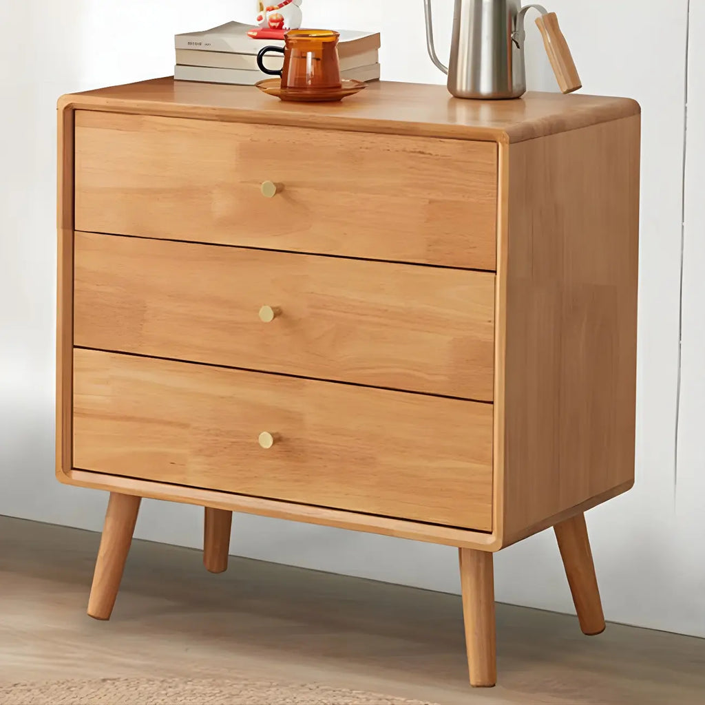 Compact Natural Wood Combo Dresser with Cabinet and Drawers