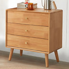 Compact Natural Wood Combo Dresser with Cabinet and Drawers