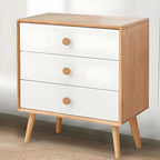 Compact Natural Wood Combo Dresser with Cabinet and Drawers