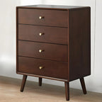 Compact Natural Wood Combo Dresser with Cabinet and Drawers