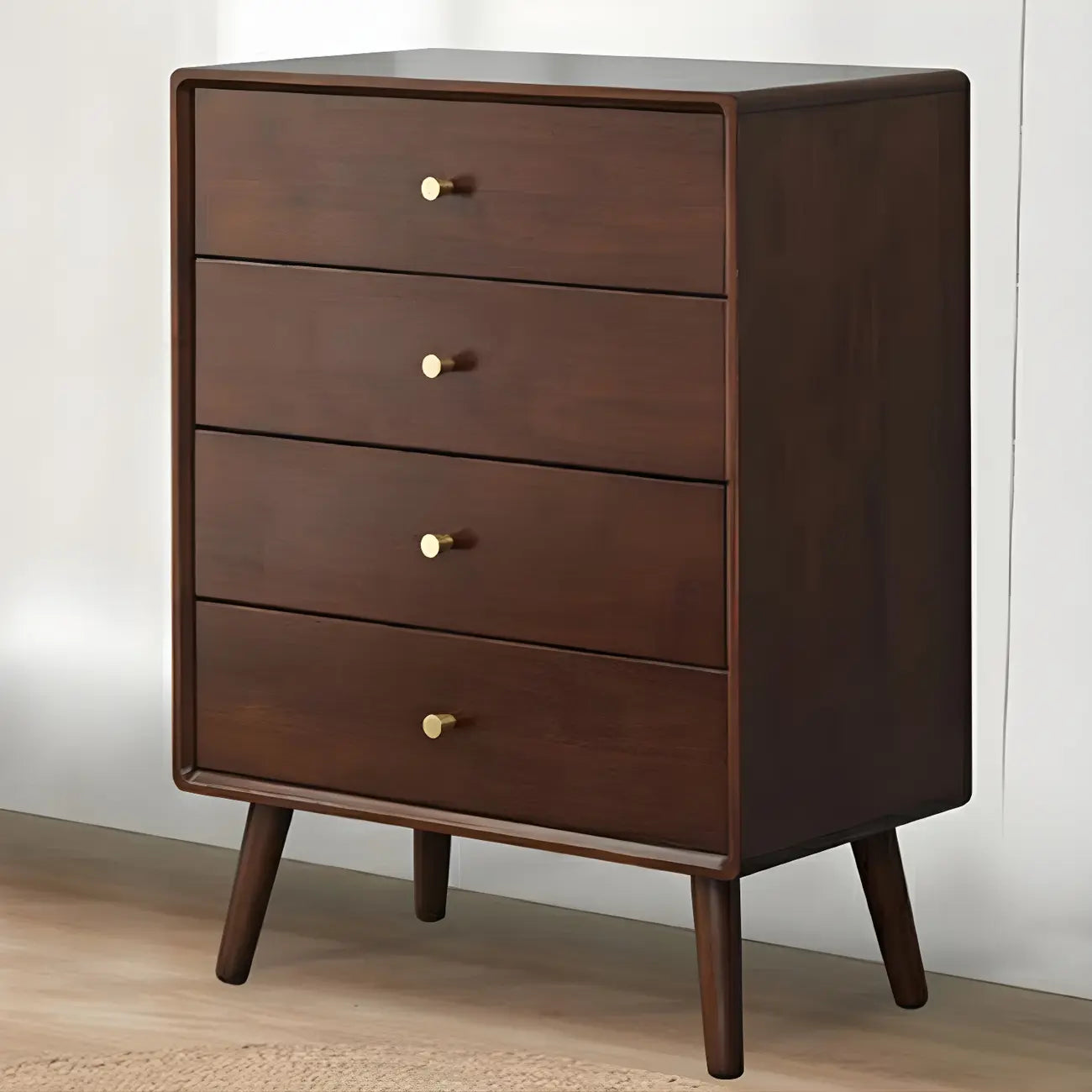 Compact Natural Wood Combo Dresser with Cabinet and Drawers