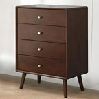 Compact Natural Wood Combo Dresser with Cabinet and Drawers