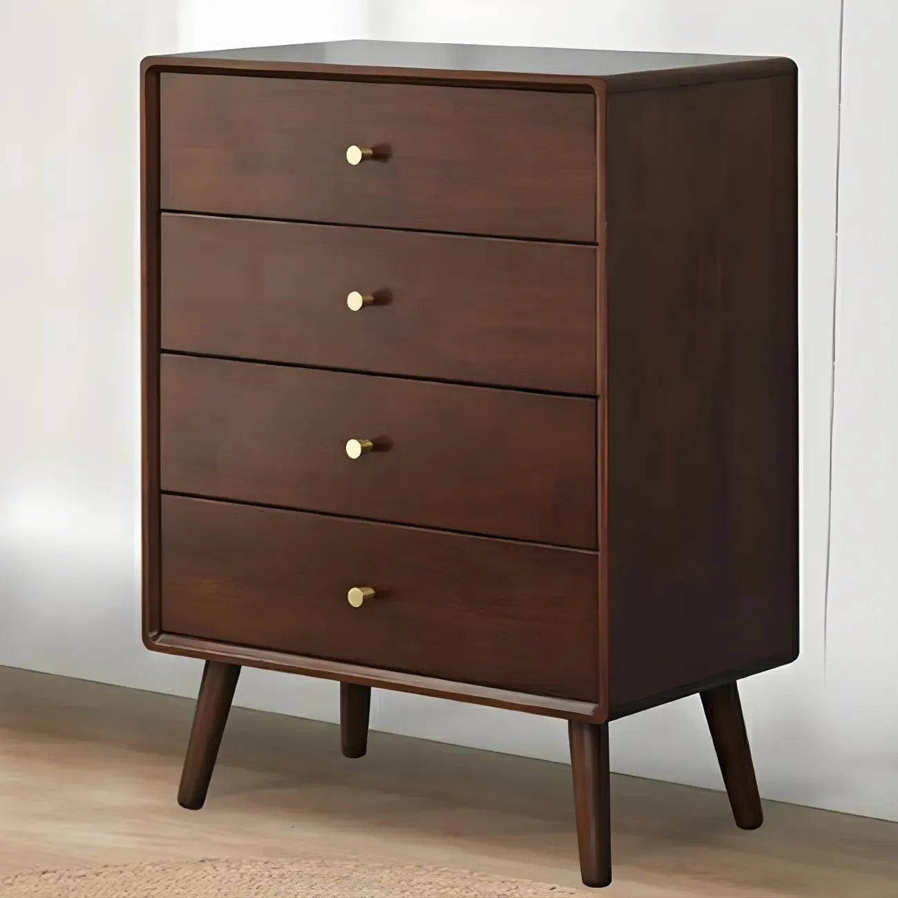 Compact Natural Wood Combo Dresser with Cabinet and Drawers