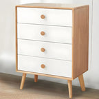 Compact Natural Wood Combo Dresser with Cabinet and Drawers