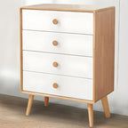 Compact Natural Wood Combo Dresser with Cabinet and Drawers