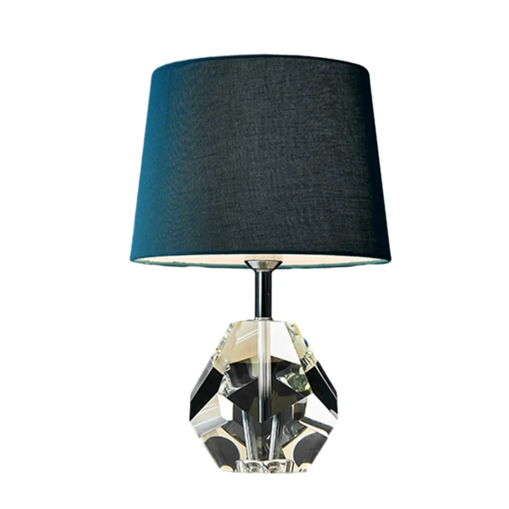 Blue Modern Geometric Crystal Table Lamp for Living Room