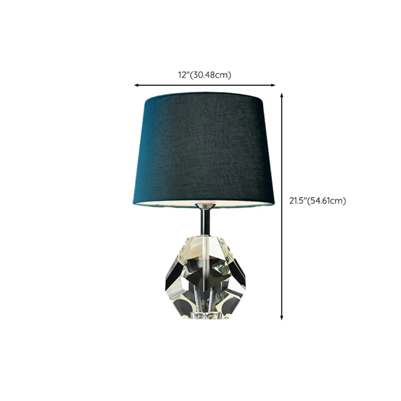 Blue Modern Geometric Crystal Table Lamp for Living Room