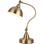 Antique Brass Arc Bowl Shade Table Lamp for Bedroom