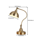 Antique Brass Arc Bowl Shade Table Lamp for Bedroom