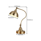 Antique Brass Arc Bowl Shade Table Lamp for Bedroom