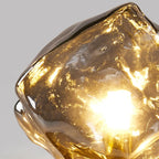 Stylish Wooden Base Glass Table Lamp Plug-In for Bedroom