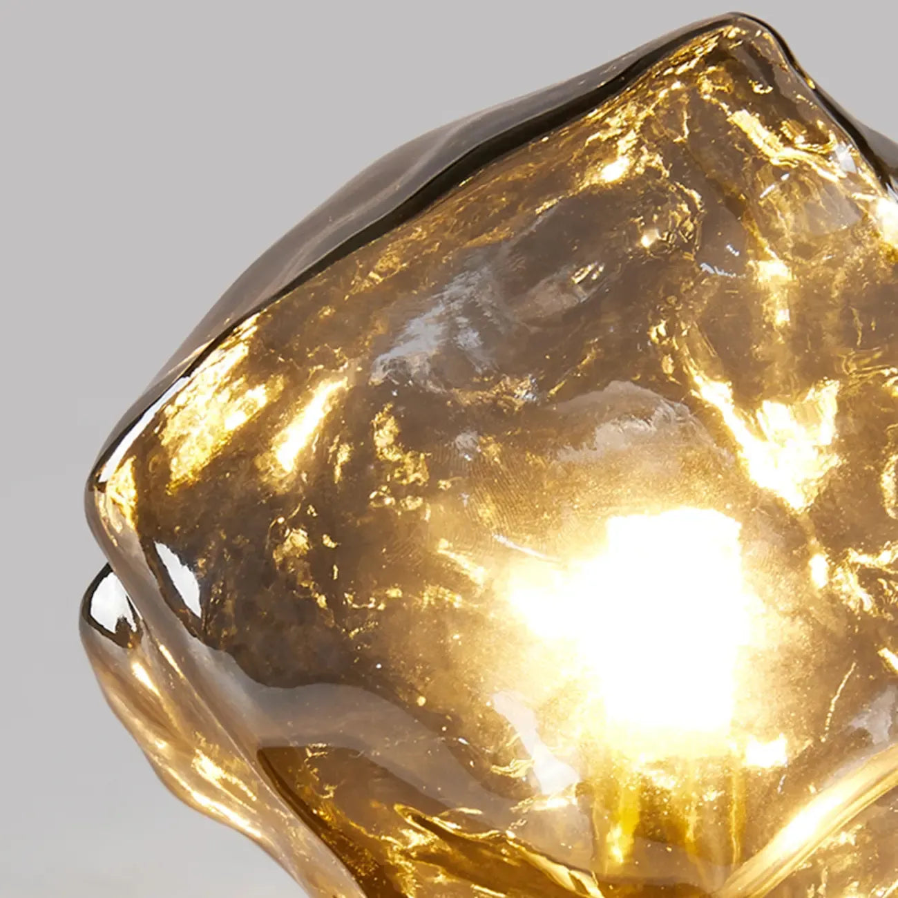 Stylish Wooden Base Glass Table Lamp Plug-In for Bedroom