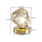 Stylish Wooden Base Glass Table Lamp Plug-In for Bedroom