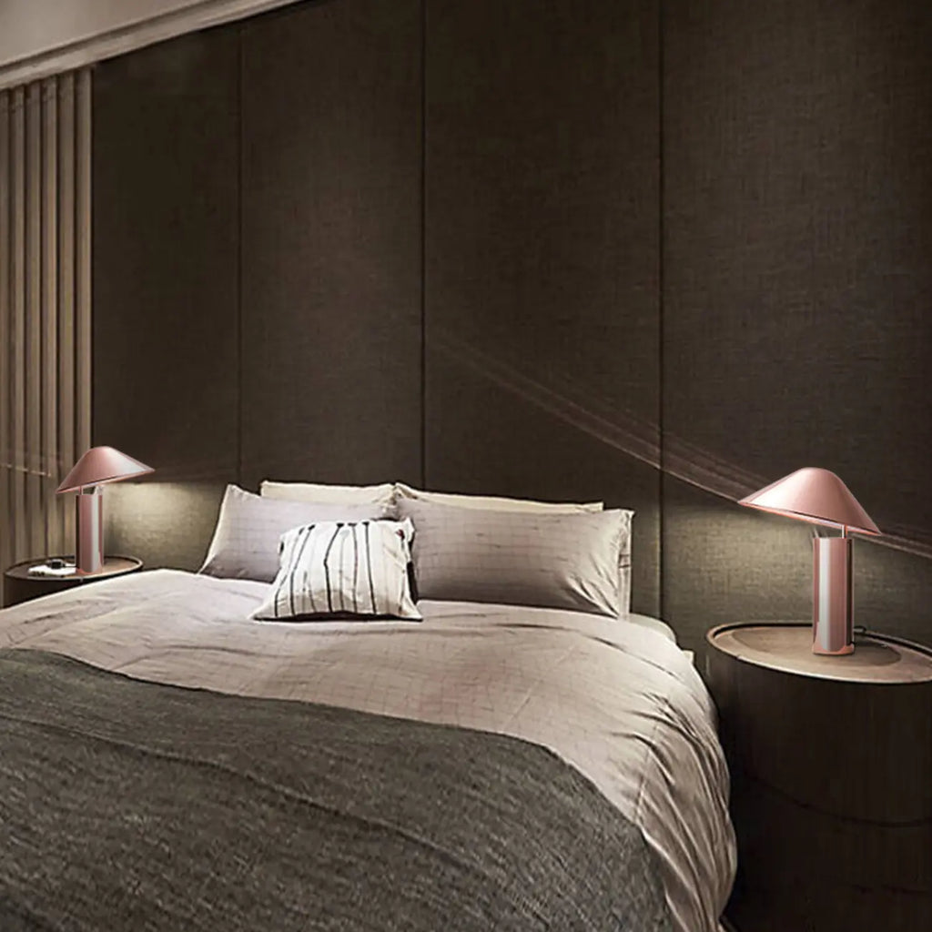 Modern Aluminum Cone Table Lamp for Bedroom