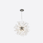 Modern Crystal Globe Chandelier with Starburst Design