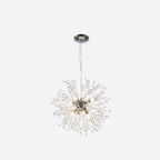 Modern Crystal Globe Chandelier with Starburst Design