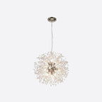 Modern Crystal Globe Chandelier with Starburst Design