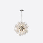 Modern Crystal Globe Chandelier with Starburst Design
