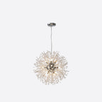 Modern Crystal Globe Chandelier with Starburst Design
