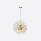 Modern Crystal Globe Chandelier with Starburst Design
