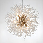 Modern Crystal Globe Chandelier with Starburst Design