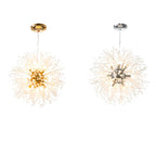 Modern Crystal Globe Chandelier with Starburst Design