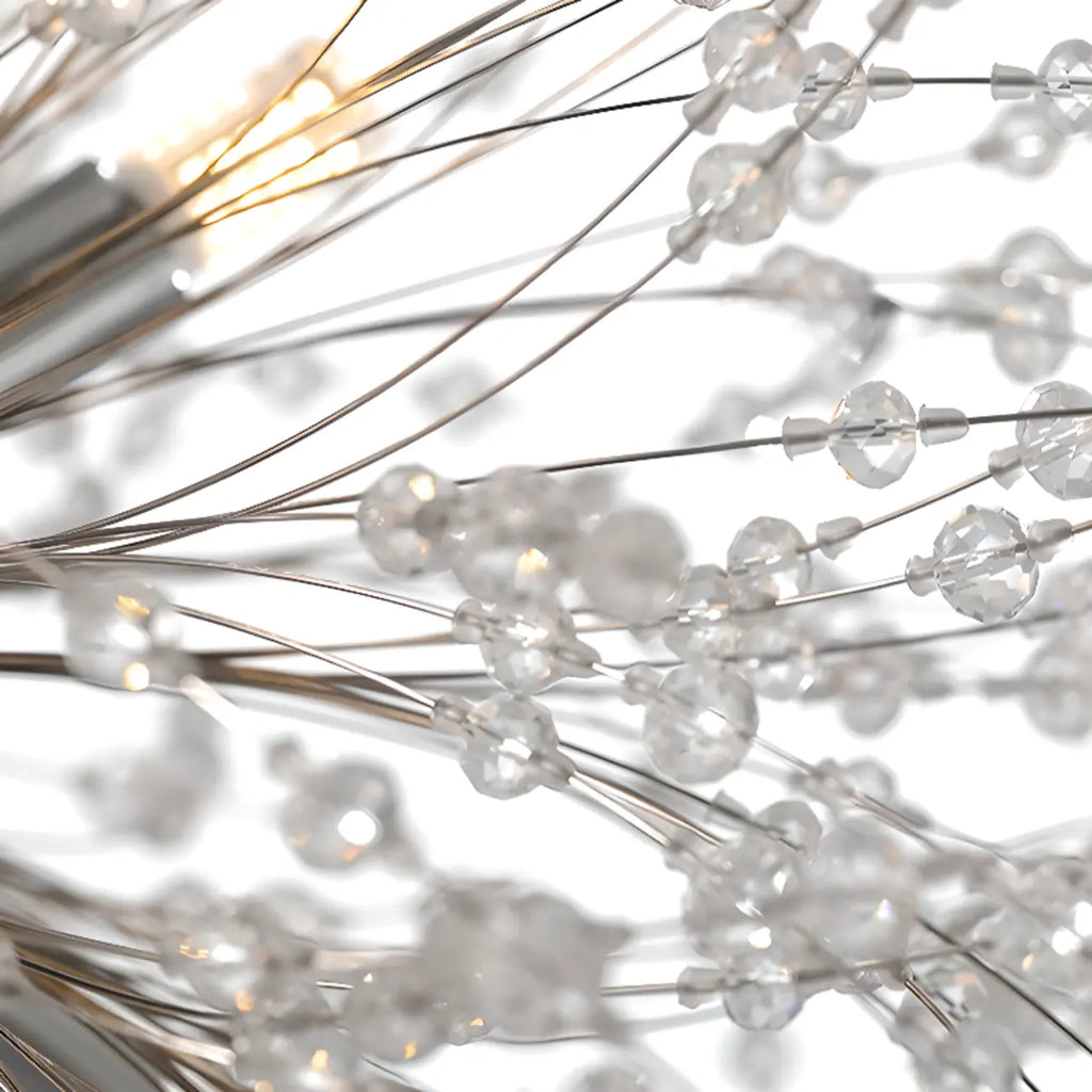 Modern Crystal Globe Chandelier with Starburst Design